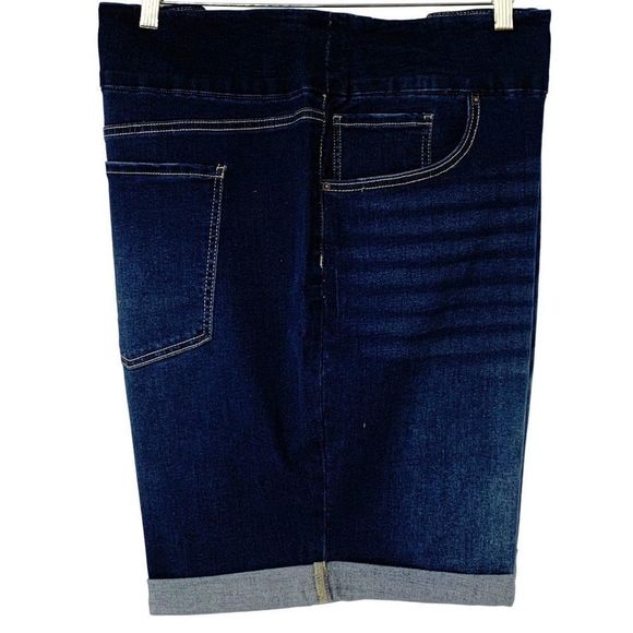 New Womens Terra & Sky 4X Plus Pull On Shorts Denim Extreme Dark Burmuda 4010 - Picture 1 of 8